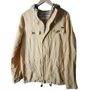 EZEKIEL Mustard Yellow Cotton Active Skater Snap Zip Street Hooded Jacket SZ L